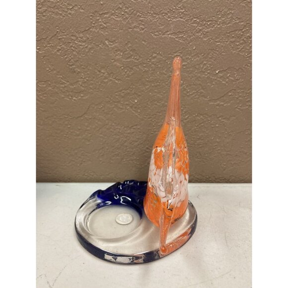 PartyLite Bermuda Tropical Fish Orange Glass Tealight Holder 5 3/4” - Picture 7 of 9